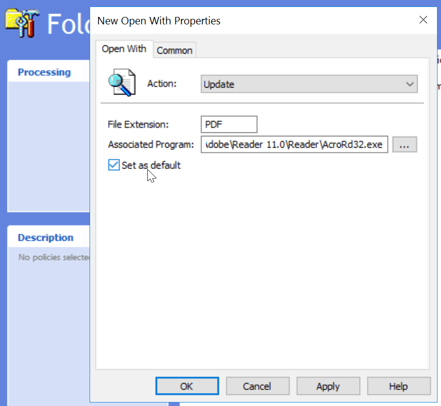 no file associated with this program