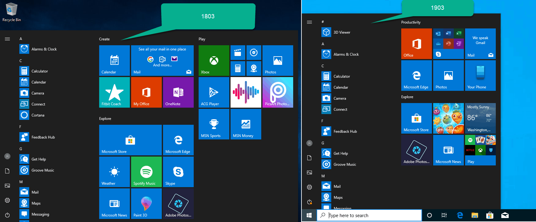 Updates And Changes To The Start Menu With Windows 10 V1903 And V1909 And  How To Manage It Like A Boss - Policypak