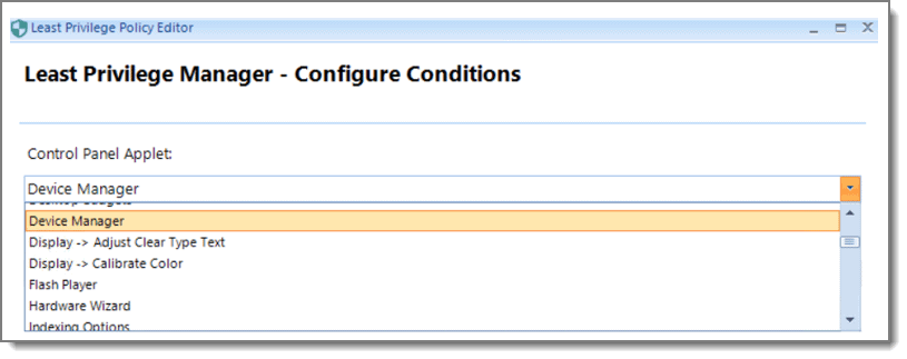 LPM Configure Conditions
