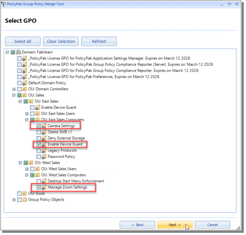 user rights assignment gpo merge